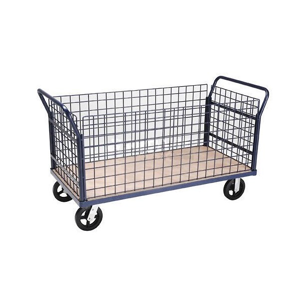 Global Industrial Euro Style Truck - 4 Wire Sides & Wood Deck, 60 x 30, 2400 Lb. Capacity 952694 - main